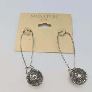 Signature NYC Silver-tone Filigree Dangle Earrings